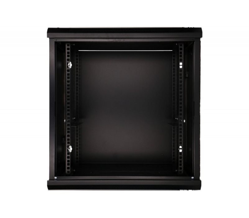 455289 Extralink Szafka wisząca rack 12U 600x450 czarna szklane drzwi 