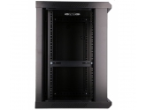 455293 Extralink Szafka wisząca rack 12U 600x450 czarna szklane drzwi 