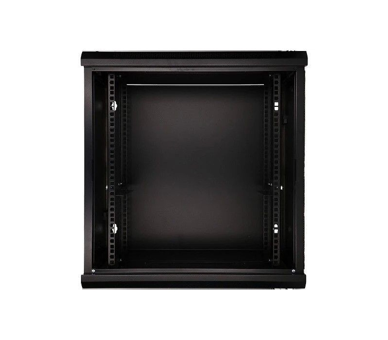 455294 Extralink Szafka wisząca rack 12U 600x450 czarna szklane drzwi 
