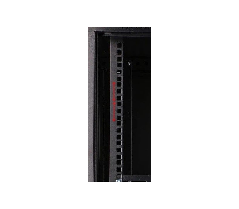 455295 Extralink Szafka wisząca rack 12U 600x450 czarna szklane drzwi 