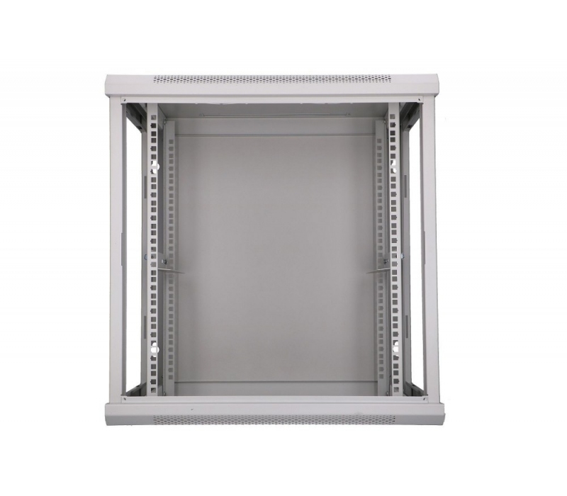 455301 Extralink Szafka wisząca rack 12U 600x450 szara szklane drzwi 