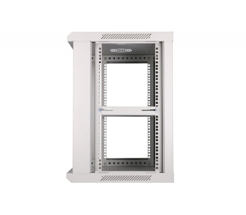 455304 Extralink Szafka wisząca rack 12U 600x450 szara szklane drzwi 