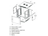 455309 Extralink Szafka wisząca rack 12U 600x450 szara szklane drzwi 