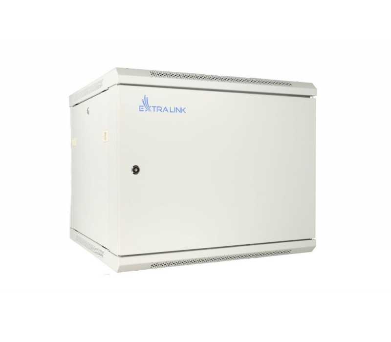 455311 Extralink Szafka wisząca rack 12U 600x450 szara metalowe drzwi 