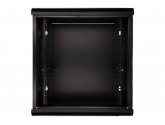 455329 Extralink Szafka wisząca rack 12U 600x600 czarna szklane drzwi 