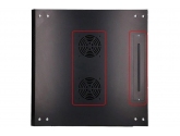 455332 Extralink Szafka wisząca rack 12U 600x600 czarna szklane drzwi 