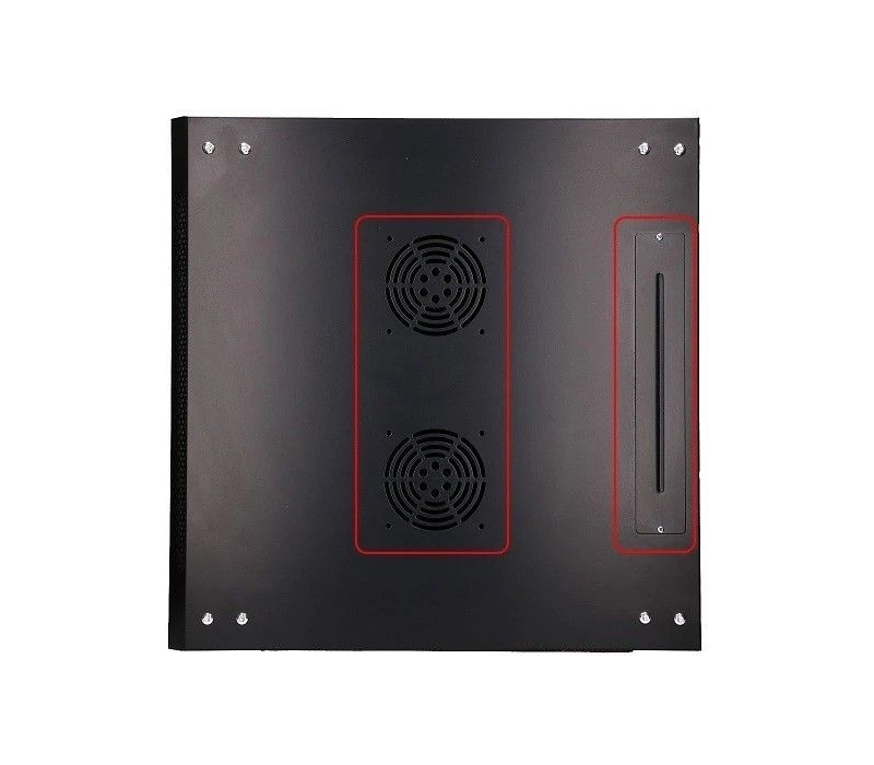 455332 Extralink Szafka wisząca rack 12U 600x600 czarna szklane drzwi 
