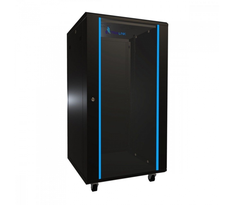455507 Extralink Szafa rack 22U 600x600mm czarna stojąca 