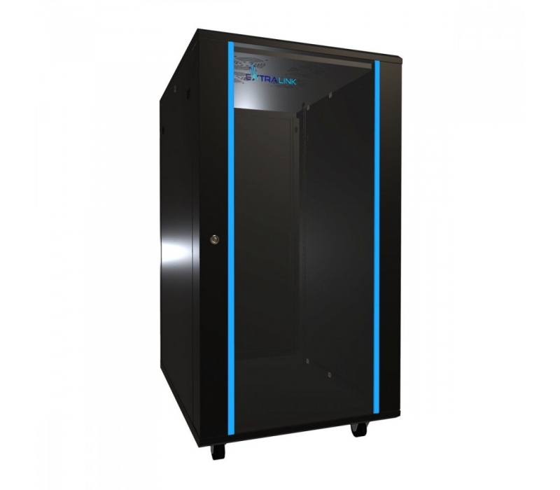455520 Extralink Szafa rack 22U 600x800mm czarna stojąca 