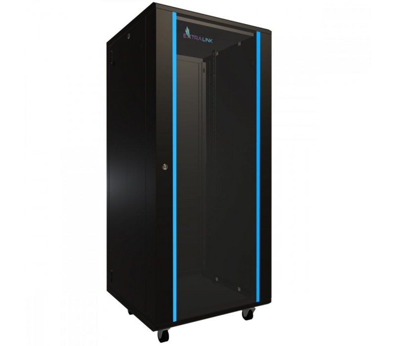 455618 Extralink Szafa rack 32U 600x600mm czarna stojąca 