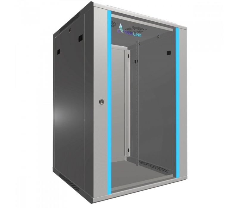 455637 Extralink Szafa rack 18U 600x600mm szara wisząca 