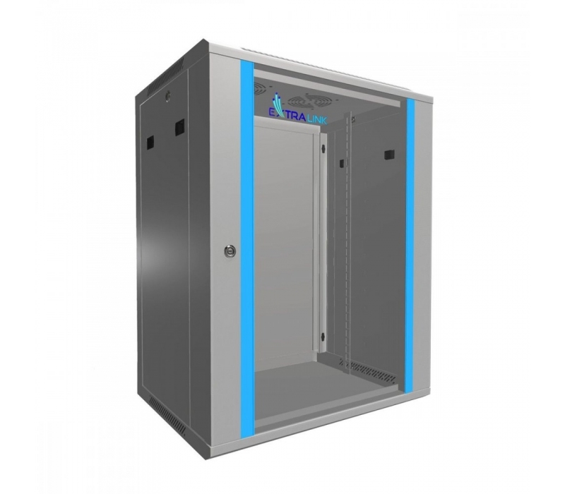 455653 Extralink Szafa rack 15U 600x450mm szara wisząca 
