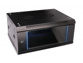 455917 Extralink Szafka wisząca rack 4U 600x450 czarna szklane drzwi