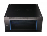 455922 Extralink Szafka wisząca rack 4U 600x600 czarna szklane drzwi