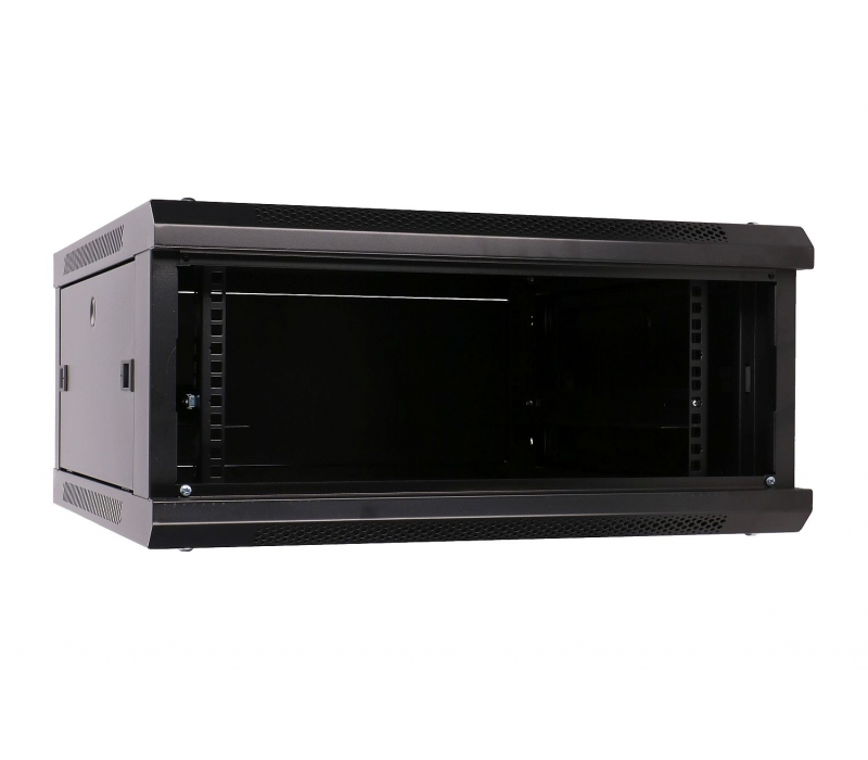 455925 Extralink Szafka wisząca rack 4U 600x600 czarna szklane drzwi