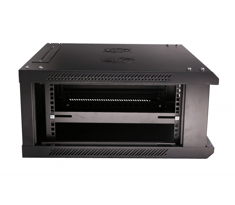 455928 Extralink Szafka wisząca rack 4U 600x600 czarna szklane drzwi