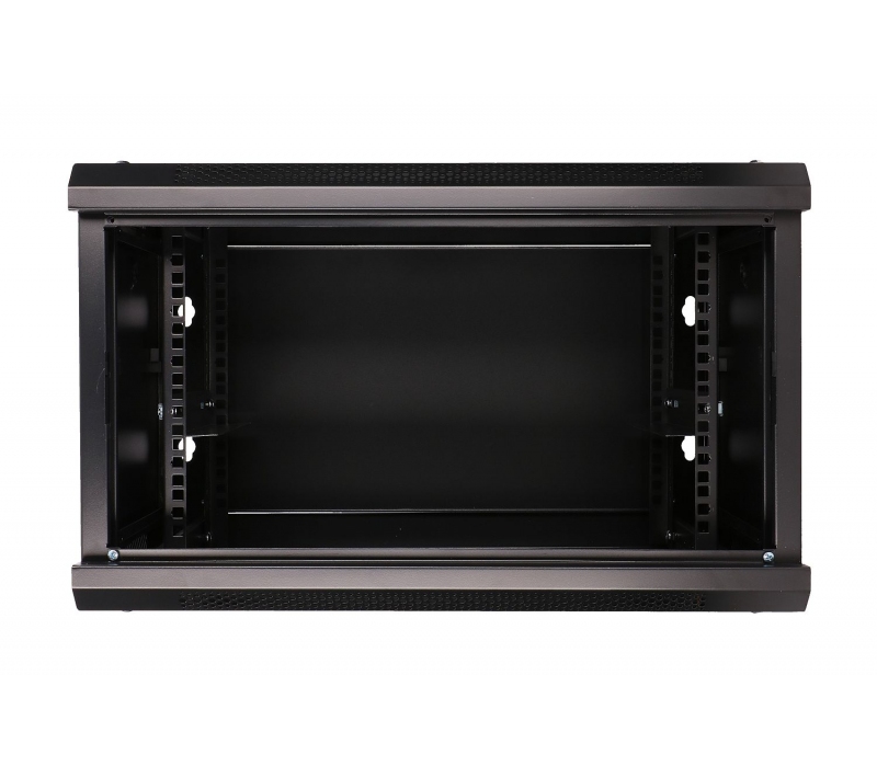 455935 Extralink Szafka wisząca rack 6U 600x450 czarna szklane drzwi 