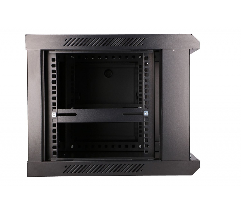 455937 Extralink Szafka wisząca rack 6U 600x450 czarna szklane drzwi 