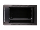 455945 Extralink Szafka wisząca rack 6U 600x600 czarna szklane drzwi 