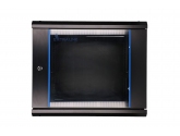455948 Extralink Szafka wisząca rack 9U 600x450 czarna szklane drzwi 