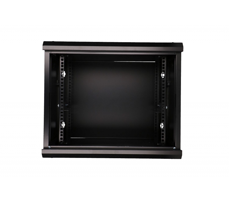 455949 Extralink Szafka wisząca rack 9U 600x450 czarna szklane drzwi 