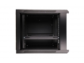 455959 Extralink Szafka wisząca rack 9U 600x600 czarna szklane drzwi 