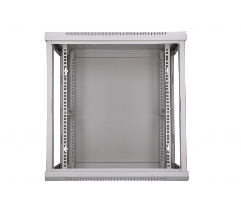 455991 Extralink Szafka wisząca rack 12U 600x600 szara szklane drzwi 
