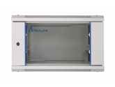 456022 Extralink Szafka wisząca rack 6U 600x600 szara szklane drzwi 