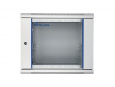 456036 Extralink Szafka wisząca rack 9U 600x600 szara szklane drzwi 