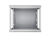 456037 Extralink Szafka wisząca rack 9U 600x600 szara szklane drzwi 