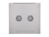 456041 Extralink Szafka wisząca rack 9U 600x600 szara szklane drzwi 