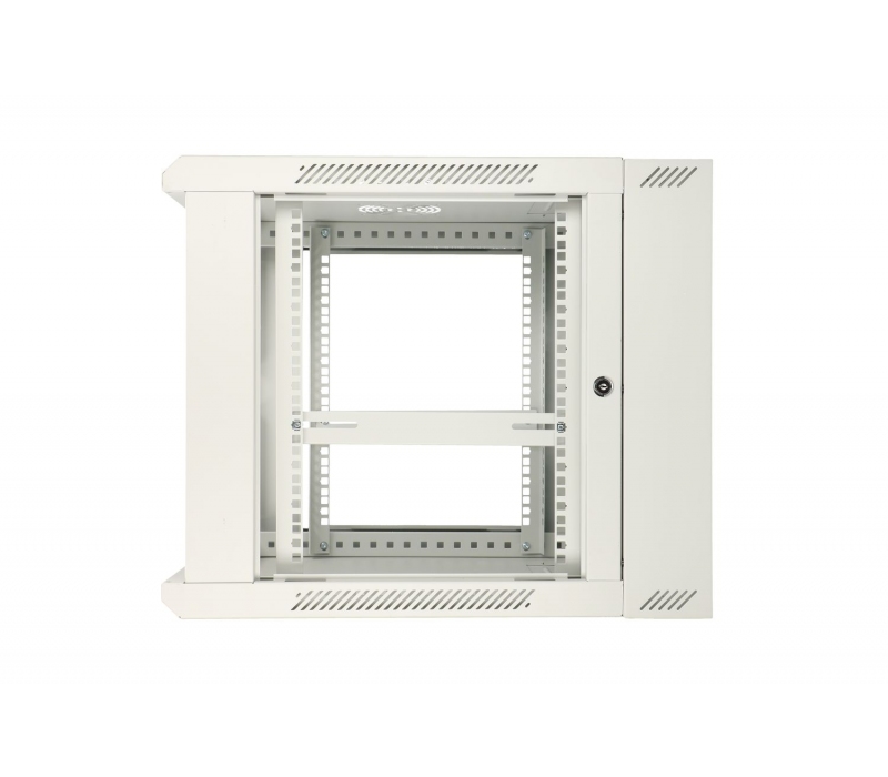 456187 Extralink Szafka wisząca rack 9U 600x600 szara dwusekcyjna 