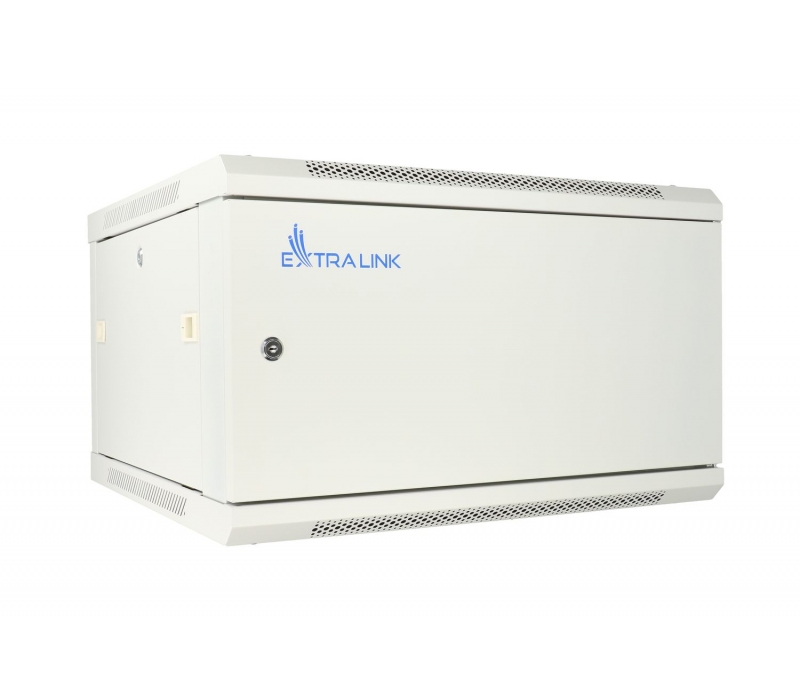 456200 Extralink Szafka wisząca rack 6U 600x600 szara metalowe drzwi 