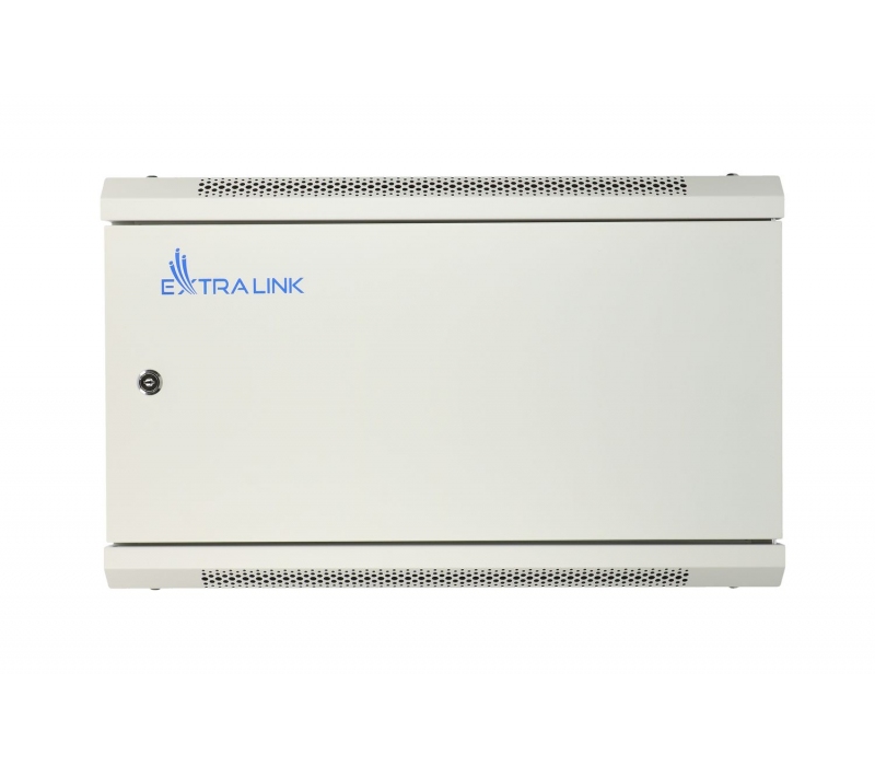 456209 Extralink Szafka wisząca rack 6U 600x450 szara z metalowymi drzwiami 
