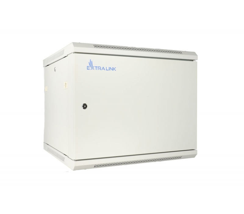 456224 Extralink Szafka wisząca rack 12U 600x450 szara metalowe drzwi 