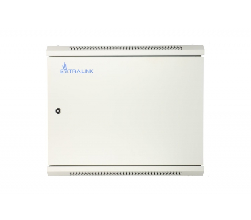 456225 Extralink Szafka wisząca rack 12U 600x450 szara metalowe drzwi 