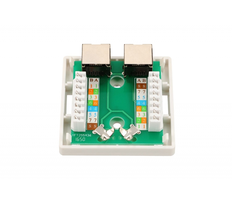 456552 Extralink Gniazdo natynkowe 2xRJ45 kat.5e STP 