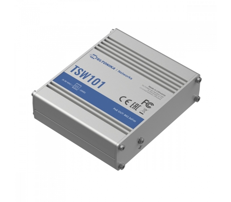 456571 TELTONIKA Przełącznik przemysłowy TSW101 5xGbE 4xPoE+
