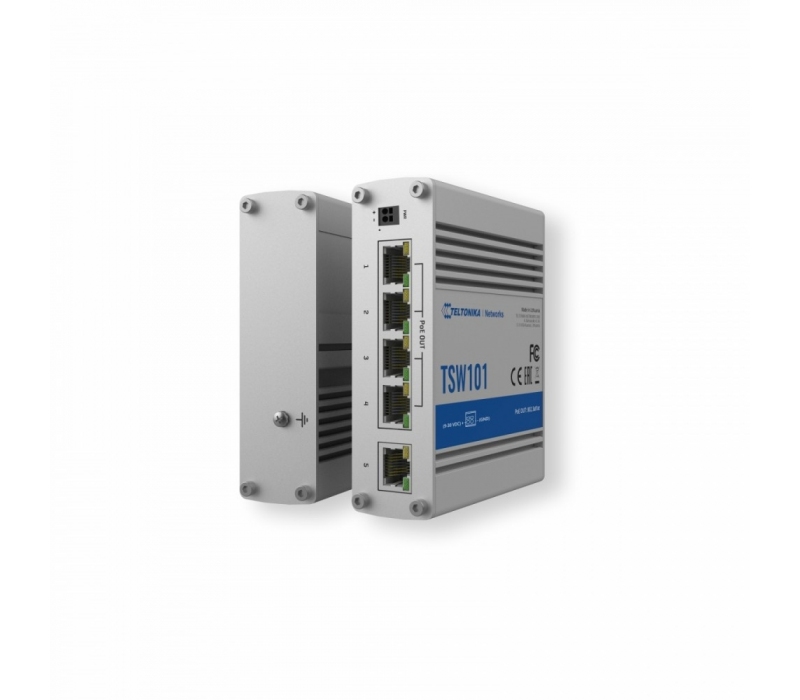 456574 TELTONIKA Przełącznik przemysłowy TSW101 5xGbE 4xPoE+