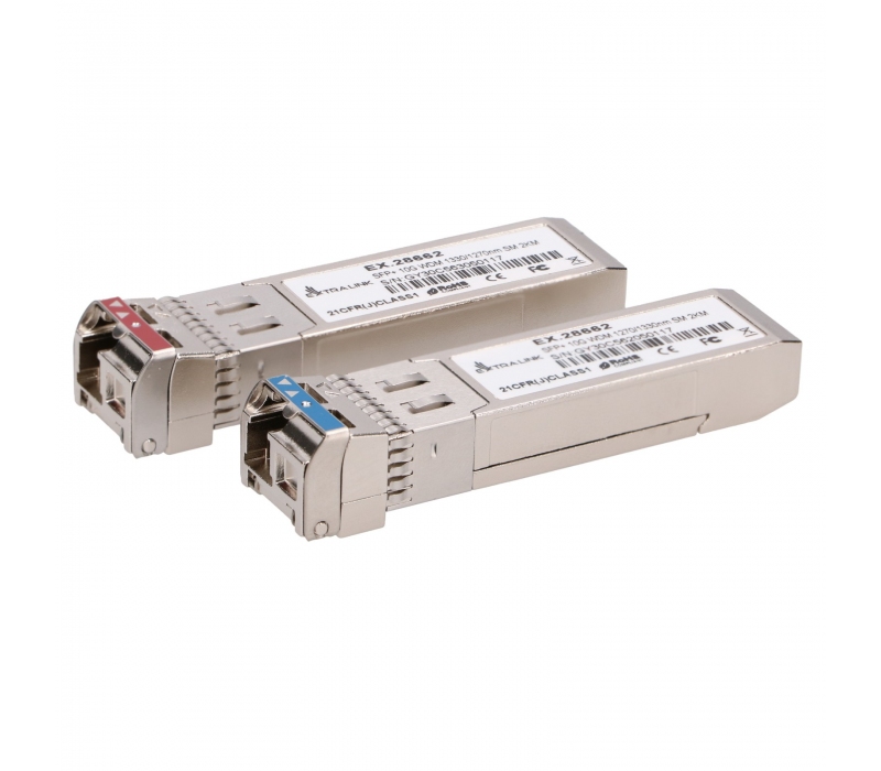 457410 Extralink SFP+ 10G | Moduł SFP+ WDM | 10Gbps 1270/1330nm, single mode, 2km, para