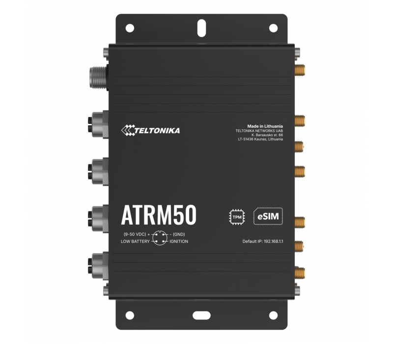 459154 TELTONIKA Teltonika ATRM50 | Router 5G | 4x M12 GbE, WiFi 5, Dual SIM, eSIM, GPS