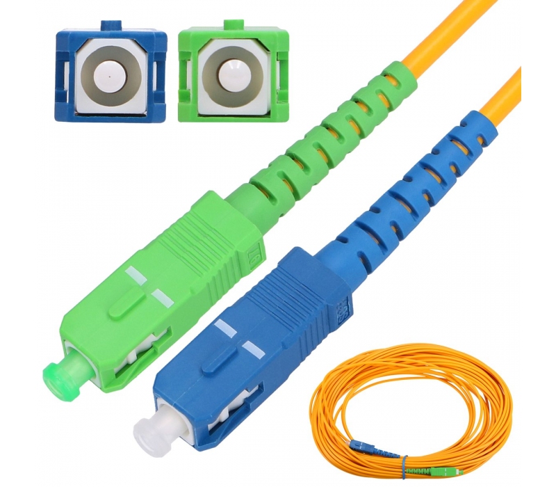 459306 Extralink SC/APC-SC/UPC | Patchcord | Jednomodowy, Simplex, G652D, 3mm, 0.5m