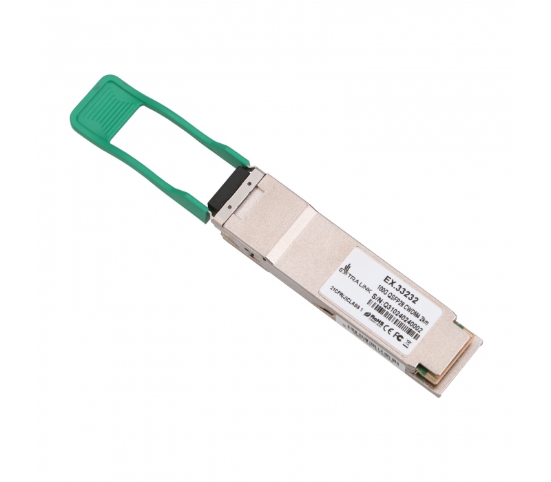 462133 Extralink Moduł QSFP28 100Gb/s, 2km, jednomodowy, Duplex LC 