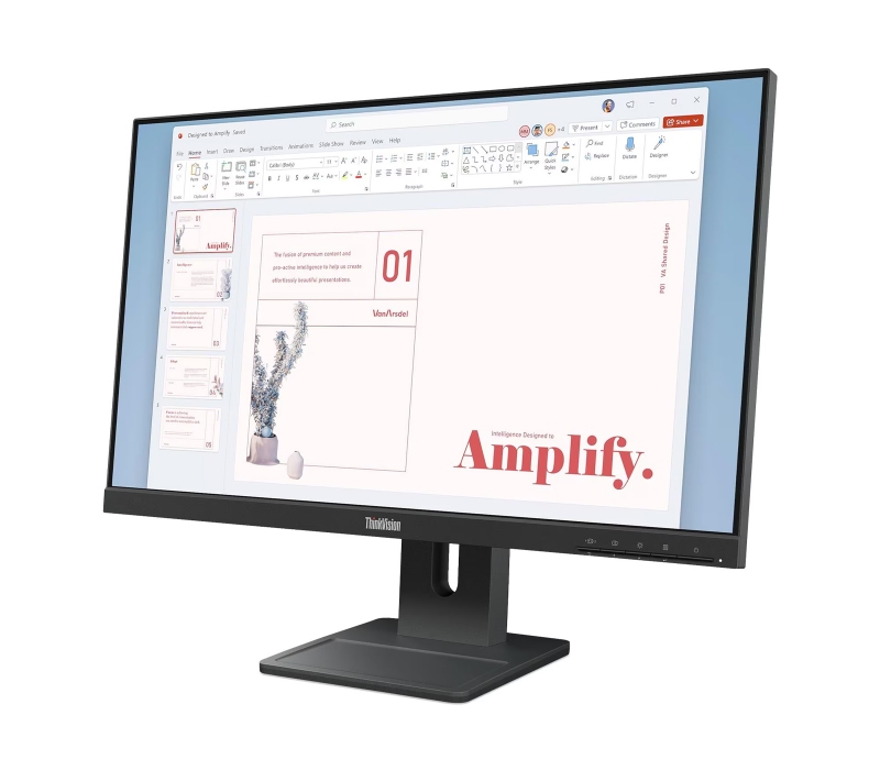 462715 Monitor Lenovo ThinkVision E24-40/23,8" Full HD IPS/16:9/100 Hz/HDMI/DP/VGA/GŁOŚNIKI/PIVOT/3 lata carry-in