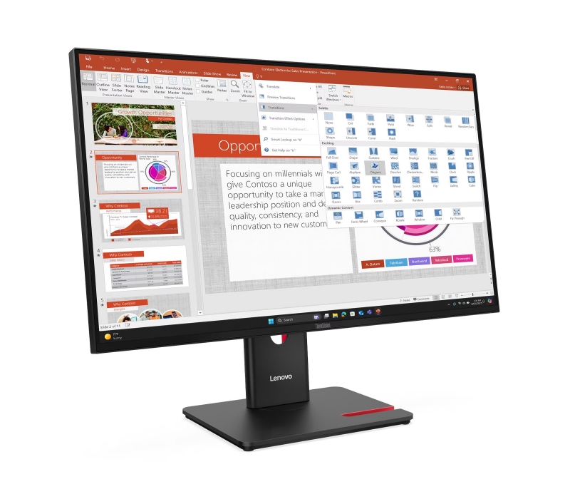 462824 Monitor Lenovo ThinkVision T27-40/27" Full HD IPS/16:9/120 Hz/HDMI/DP/VGA/USB HUB/CAM/PIVOT/3 lata carry-in