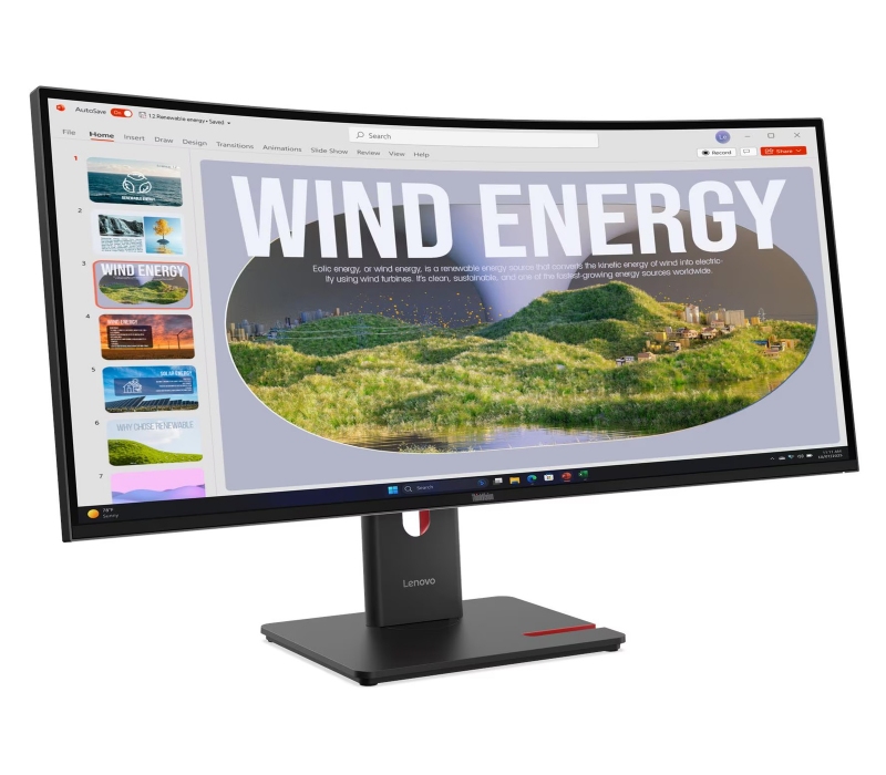 462906 Monitor Lenovo ThinkVision T34wd-40/34" UWQHD VA/21:9/120 Hz/1500R/HDMI/DP/RJ45/USB HUB/3 lata carry-in