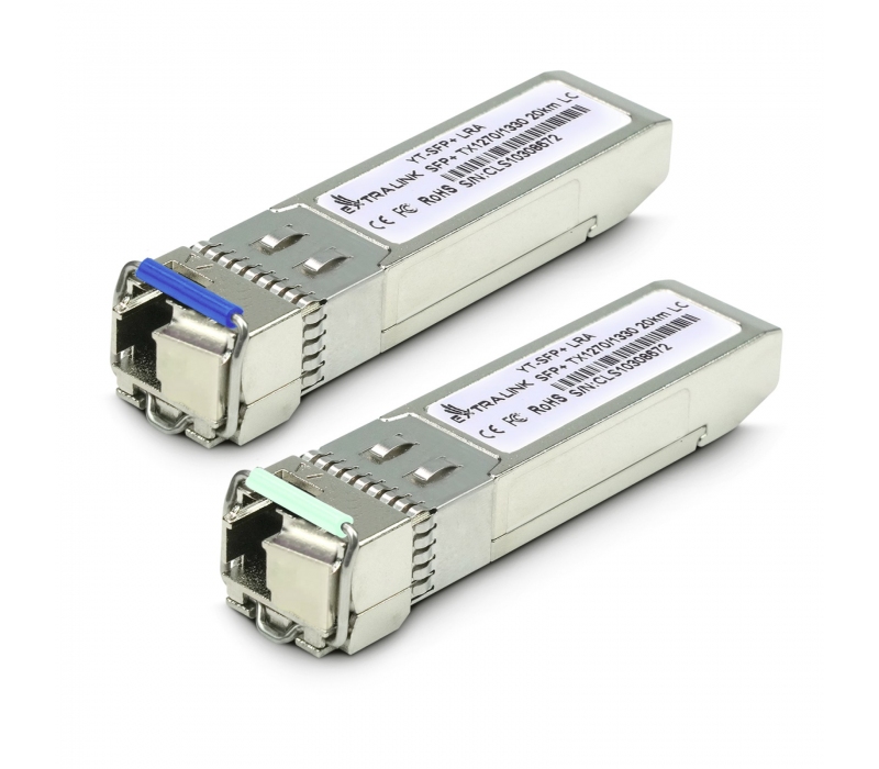 463169 Extralink SFP+ 10G | Moduł SFP+ WDM | 10Gbps 1270/1330nm, single mode, 20km, LC, DOM, para