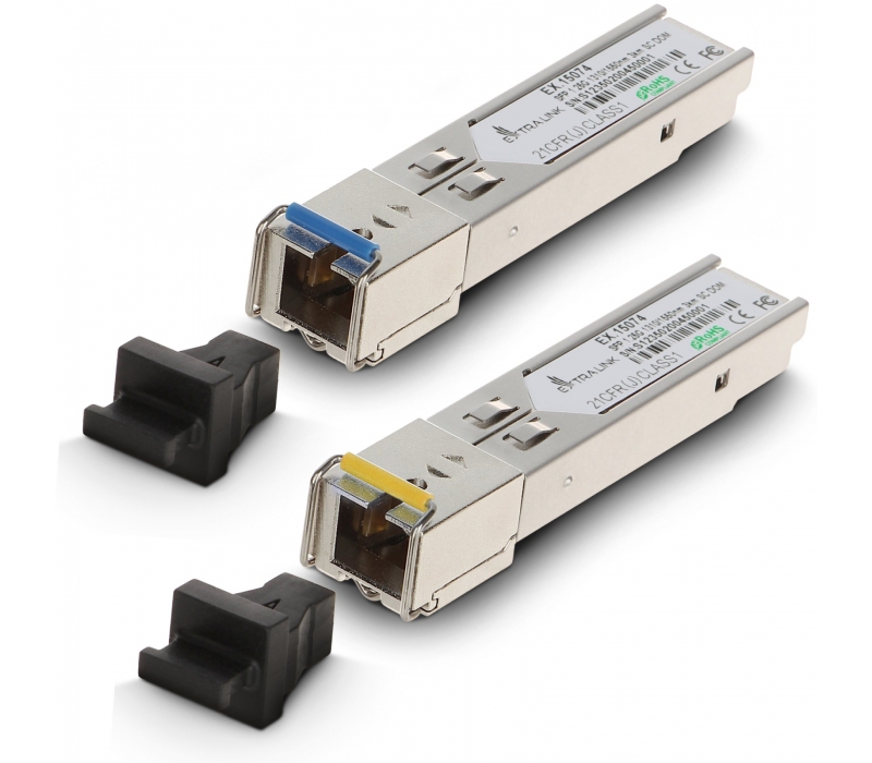 463171 Extralink SFP 1.25G | Moduł SFP WDM | 1,25Gbps, 1310/1550nm, single mode, 3km, SC, DOM, para, dedykowany dla HP/Aruba