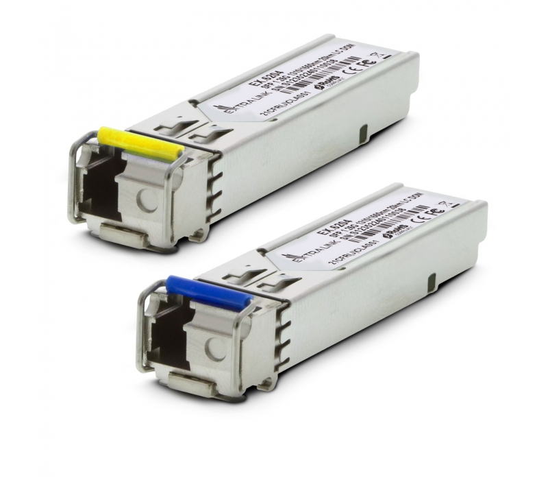 463196 Extralink SFP 1.25G | Moduł SFP WDM | 1,25Gbps, 1310/1550nm, single mode, 20km, LC, DOM, para
