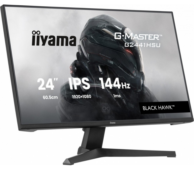 463227 Monitor IIYAMA G-Master Black Hawk/23,8" Full HD IPS/16:9/144 Hz/HDMI/DP/USB 2.0/GŁOŚNIKI/3 lata carry-in